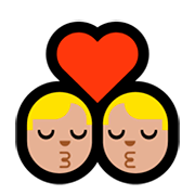 👨🏼‍❤️‍💋‍👨🏼 Emoji sich küssendes Paar - Mann: mittelhelle Hautfarbe, Mann: mittelhelle Hautfarbe Microsoft Windows 10 April 2018 Update.