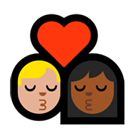 Emoji 👨🏼‍❤️‍💋‍👩🏾 Bacio Tra Coppia - Uomo: Carnagione Abbastanza Chiara, Donna: Carnagione Abbastanza Scura su Microsoft Windows 10 April 2018 Update.