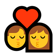 👨‍❤️‍💋‍👩 Emoji Beijo - Homem, Mulher na Microsoft Windows 10 April 2018 Update.