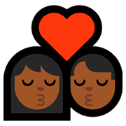 💏🏾 Emoji sich küssendes Paar, mitteldunkle Hautfarbe Microsoft Windows 10 April 2018 Update.