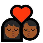 👩🏾‍❤️‍💋‍👨🏾 Emoji sich küssendes Paar - Frau: mitteldunkle Hautfarbe, Mann: mitteldunkle Hautfarbe Microsoft Windows 10 April 2018 Update.
