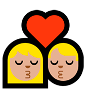 Emoji 👩🏼‍❤️‍💋‍👨🏼 Bacio Tra Coppia - Donna: Carnagione Abbastanza Chiara, Uomo: Carnagione Abbastanza Chiara su Microsoft Windows 10 April 2018 Update.