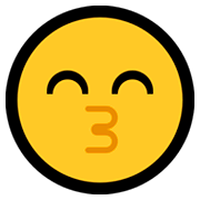 😙 Emoji küssendes Gesicht mit lächelnden Augen Microsoft Windows 10 April 2018 Update.