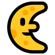 Emoji 🌜 Faccina Ultimo Quarto Di Luna su Microsoft Windows 10 April 2018 Update.