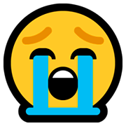 Emoji 😭 Faccina Disperata su Microsoft Windows 10 April 2018 Update.