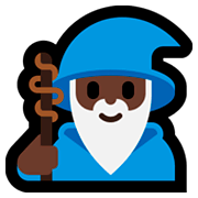 🧙🏿 Emoji Magier(in): dunkle Hautfarbe Microsoft Windows 10 April 2018 Update.