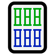 Emoji 🀕 Mahjong - sei bambù su Microsoft Windows 10 April 2018 Update.
