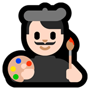 Emoji 👨🏻‍🎨 Artista Uomo: Carnagione Chiara su Microsoft Windows 10 April 2018 Update.