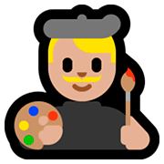👨🏼‍🎨 Emoji Artista Plástico: Pele Morena Clara na Microsoft Windows 10 April 2018 Update.