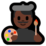 👨🏿‍🎨 Emoji Künstler: dunkle Hautfarbe Microsoft Windows 10 April 2018 Update.
