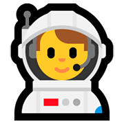 Émoji 👨‍🚀 Astronaute Homme sur Microsoft Windows 10 April 2018 Update.