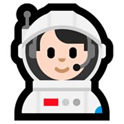 👨🏻‍🚀 Emoji Astronauta Homem: Pele Clara na Microsoft Windows 10 April 2018 Update.