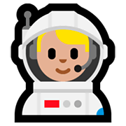 👨🏼‍🚀 Emoji Astronauta Homem: Pele Morena Clara na Microsoft Windows 10 April 2018 Update.