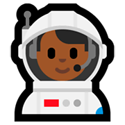 Émoji 👨🏾‍🚀 Astronaute Homme : Peau Mate sur Microsoft Windows 10 April 2018 Update.