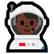 Emoji 👨🏿‍🚀 Astronauta Uomo: Carnagione Scura su Microsoft Windows 10 April 2018 Update.
