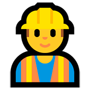 Emoji 👷‍♂️ Operaio Edile Uomo su Microsoft Windows 10 April 2018 Update.
