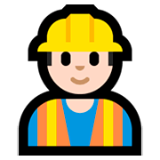 👷🏻‍♂️ Emoji Obrero Hombre: Tono De Piel Claro en Microsoft Windows 10 April 2018 Update.