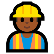👷🏾‍♂️ Emoji Bauarbeiter: mitteldunkle Hautfarbe Microsoft Windows 10 April 2018 Update.