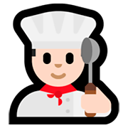 Émoji 👨🏻‍🍳 Cuisinier : Peau Claire sur Microsoft Windows 10 April 2018 Update.