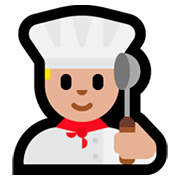 Emoji 👨🏼‍🍳 Cuoco: Carnagione Abbastanza Chiara su Microsoft Windows 10 April 2018 Update.