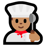 👨🏽‍🍳 Emoji Cozinheiro: Pele Morena na Microsoft Windows 10 April 2018 Update.
