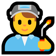 Emoji 👨‍🏭 Operaio su Microsoft Windows 10 April 2018 Update.