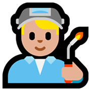 👨🏼‍🏭 Emoji Fabrikarbeiter: mittelhelle Hautfarbe Microsoft Windows 10 April 2018 Update.