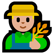 👨🏼‍🌾 Emoji Agricultor: Tono De Piel Claro Medio en Microsoft Windows 10 April 2018 Update.