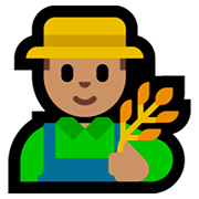 👨🏽‍🌾 Emoji Agricultor: Tono De Piel Medio en Microsoft Windows 10 April 2018 Update.