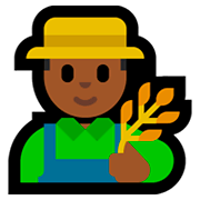 👨🏾‍🌾 Emoji Agricultor: Tono De Piel Oscuro Medio en Microsoft Windows 10 April 2018 Update.