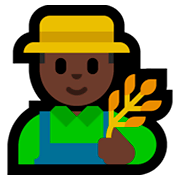 👨🏿‍🌾 Emoji Agricultor: Tono De Piel Oscuro en Microsoft Windows 10 April 2018 Update.
