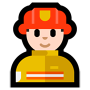 👨🏻‍🚒 Emoji Bombeiro: Pele Clara na Microsoft Windows 10 April 2018 Update.