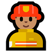 👨🏽‍🚒 Emoji Feuerwehrmann: mittlere Hautfarbe Microsoft Windows 10 April 2018 Update.