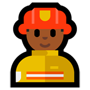 Émoji 👨🏾‍🚒 Pompier Homme : Peau Mate sur Microsoft Windows 10 April 2018 Update.