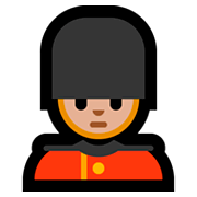 Emoji 💂🏼‍♂️ Guardia Uomo: Carnagione Abbastanza Chiara su Microsoft Windows 10 April 2018 Update.