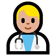 👨🏼‍⚕️ Emoji Profesional Sanitario Hombre: Tono De Piel Claro Medio en Microsoft Windows 10 April 2018 Update.