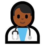 👨🏾‍⚕️ Emoji Profesional Sanitario Hombre: Tono De Piel Oscuro Medio en Microsoft Windows 10 April 2018 Update.
