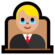 👨🏼‍⚖️ Emoji Juez: Tono De Piel Claro Medio en Microsoft Windows 10 April 2018 Update.