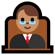 👨🏽‍⚖️ Emoji Juez: Tono De Piel Medio en Microsoft Windows 10 April 2018 Update.