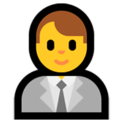 Emoji 👨‍💼 Impiegato su Microsoft Windows 10 April 2018 Update.