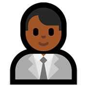 👨🏾‍💼 Emoji Büroangestellter: mitteldunkle Hautfarbe Microsoft Windows 10 April 2018 Update.