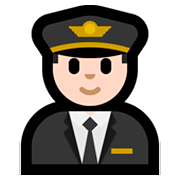 👨🏻‍✈️ Emoji Piloto De Avião Homem: Pele Clara na Microsoft Windows 10 April 2018 Update.