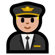 👨🏼‍✈️ Emoji Piloto De Avião Homem: Pele Morena Clara na Microsoft Windows 10 April 2018 Update.