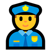 Emoji 👮‍♂️ Poliziotto Uomo su Microsoft Windows 10 April 2018 Update.