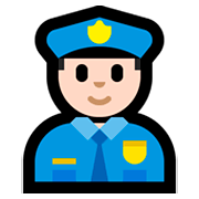 👮🏻‍♂️ Emoji Policial Homem: Pele Clara na Microsoft Windows 10 April 2018 Update.