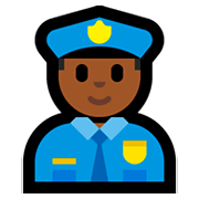 👮🏾‍♂️ Emoji Policial Homem: Pele Morena Escura na Microsoft Windows 10 April 2018 Update.
