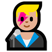 👨🏼‍🎤 Emoji Cantante Hombre: Tono De Piel Claro Medio en Microsoft Windows 10 April 2018 Update.