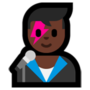 Emoji 👨🏿‍🎤 Cantante Uomo: Carnagione Scura su Microsoft Windows 10 April 2018 Update.