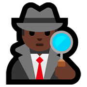 Emoji 🕵🏿‍♂️ Investigatore: Carnagione Scura su Microsoft Windows 10 April 2018 Update.