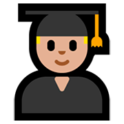 Emoji 👨🏼‍🎓 Studente: Carnagione Abbastanza Chiara su Microsoft Windows 10 April 2018 Update.